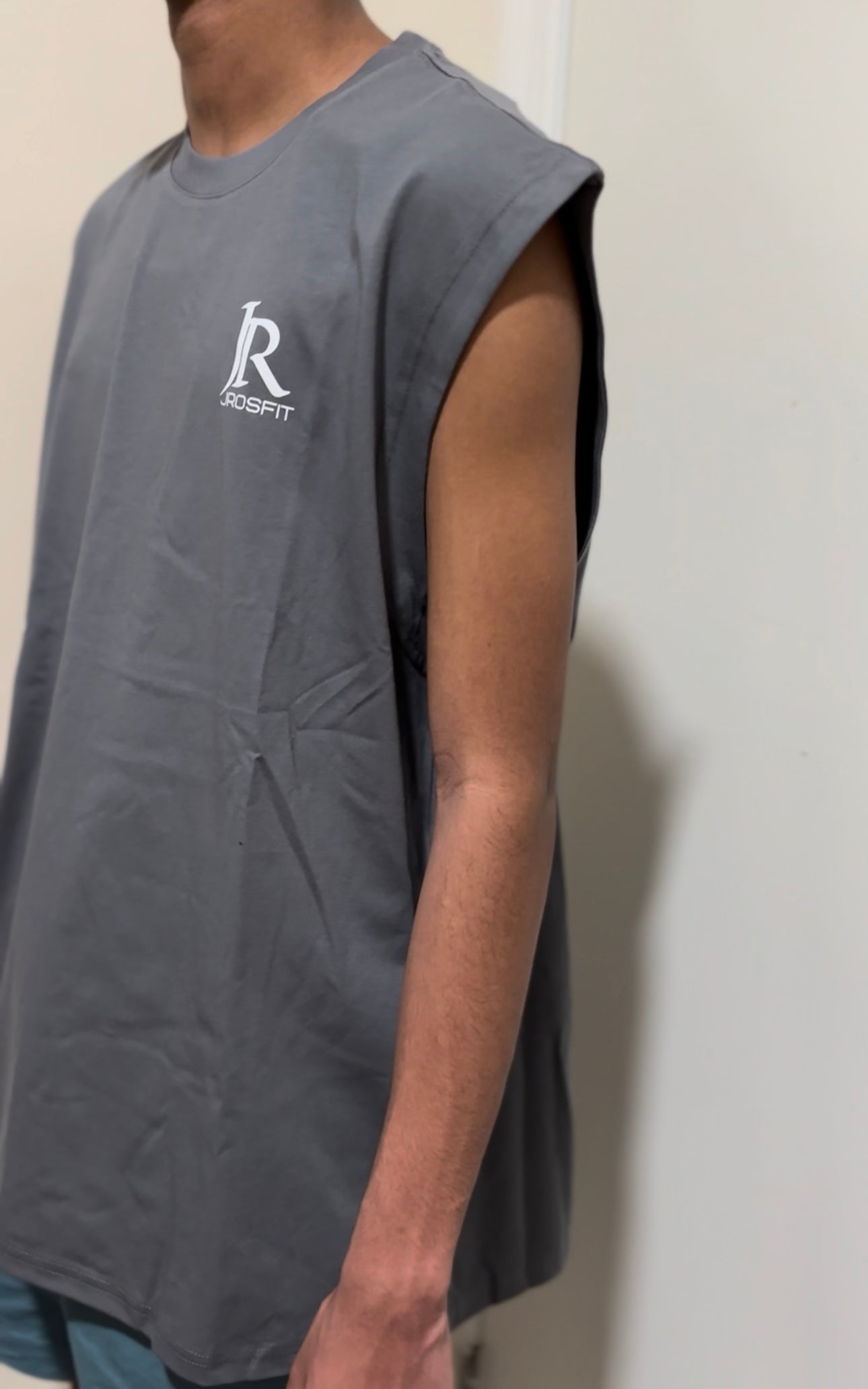 Ash Blue Oversized Cotton Tee